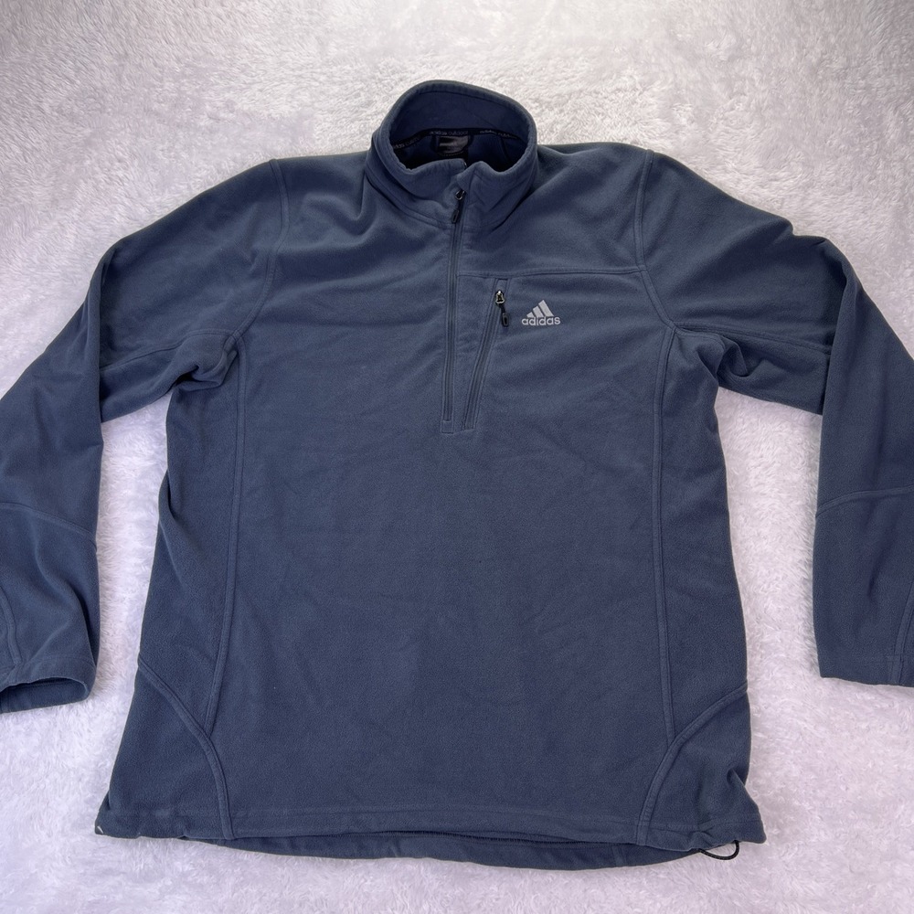 Adidas Outdoor Men's‎ XL (48-50) Fleece Pullover Jacket 1/4 Zip Gray Zip Pocket